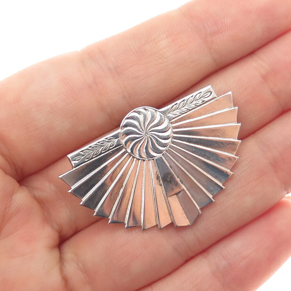 LGB BALFOUR 925 Sterling Silver Vintage Japanese Fan Pin Brooch